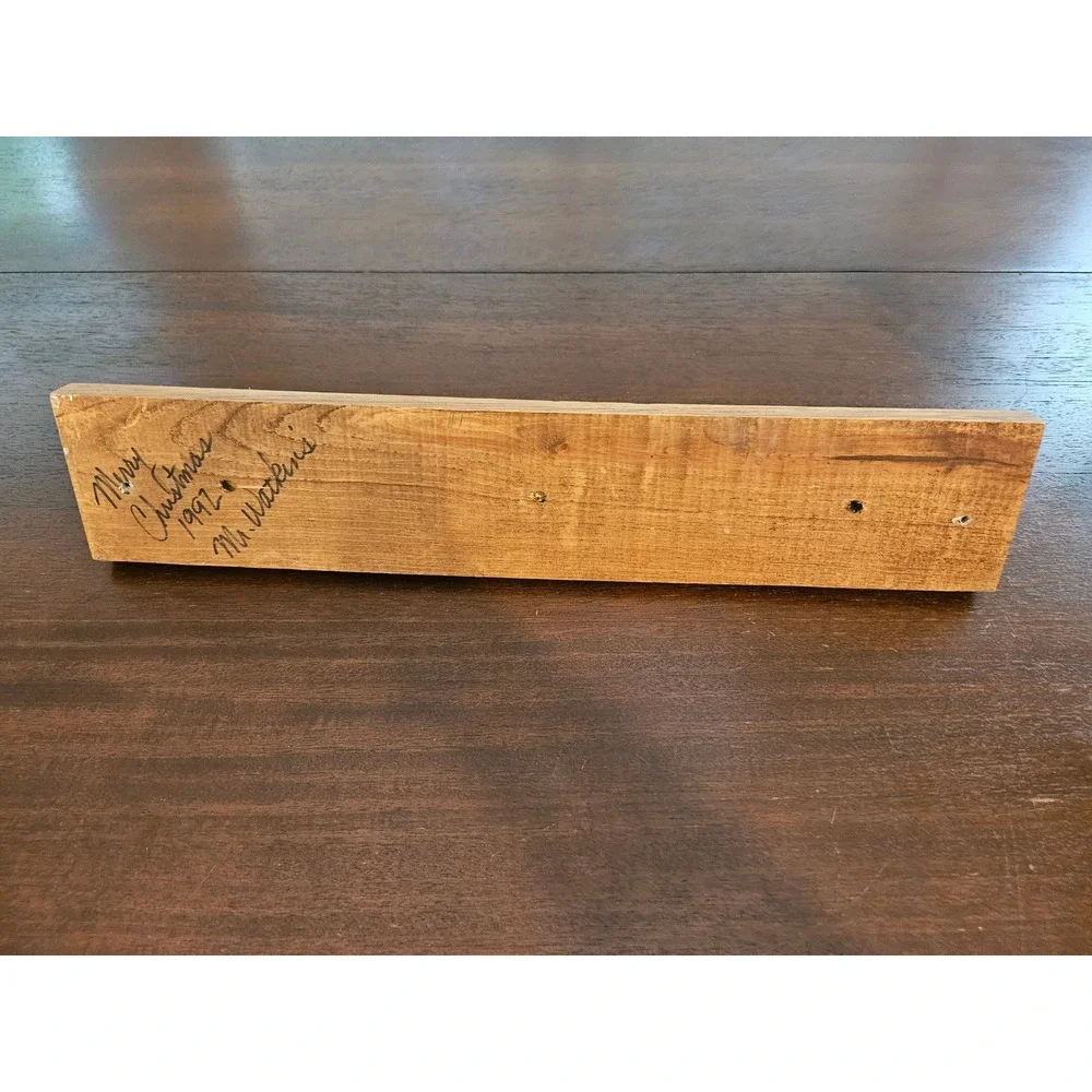 Handmade Wooden Wall Peg Rack Home OS Brown Rustic 3-Hook Entryway Organizer
